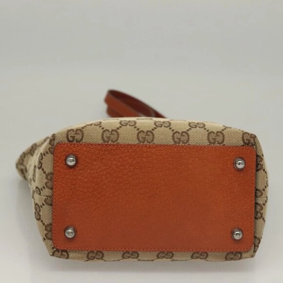 GUCCI GG Canvas Tote Bag Beige Silver 120840 Auth sw1192 - Picture 6 of 15